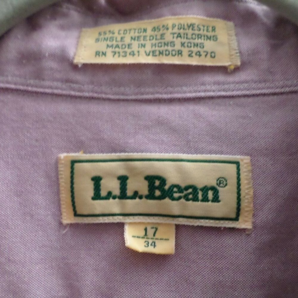 L.L.Bean Purple Long Sleeve Button Front Shirt - Picture 6 of 7